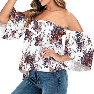 floral off shoulder top 2x